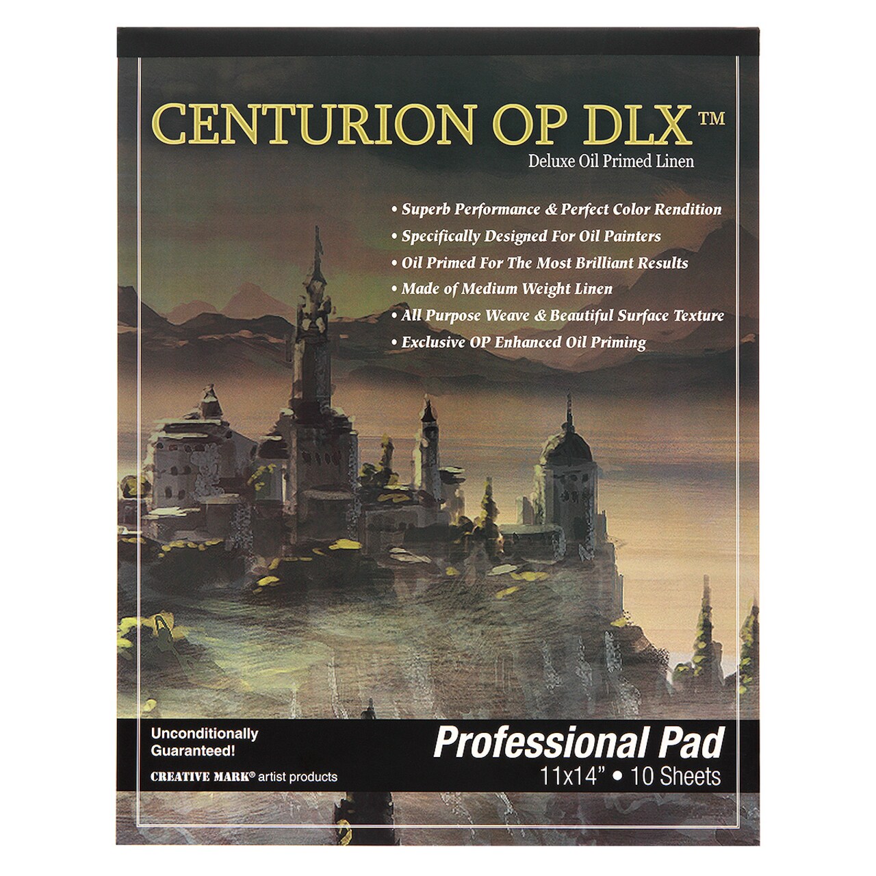 Centurion Deluxe Oil Primed Linen Pad 11"x14" 10 Sheets Per Pad –11 oz. No Bleed Pages, Lightweight, Easy To Travel Canvas Pad for Plein Air Painting